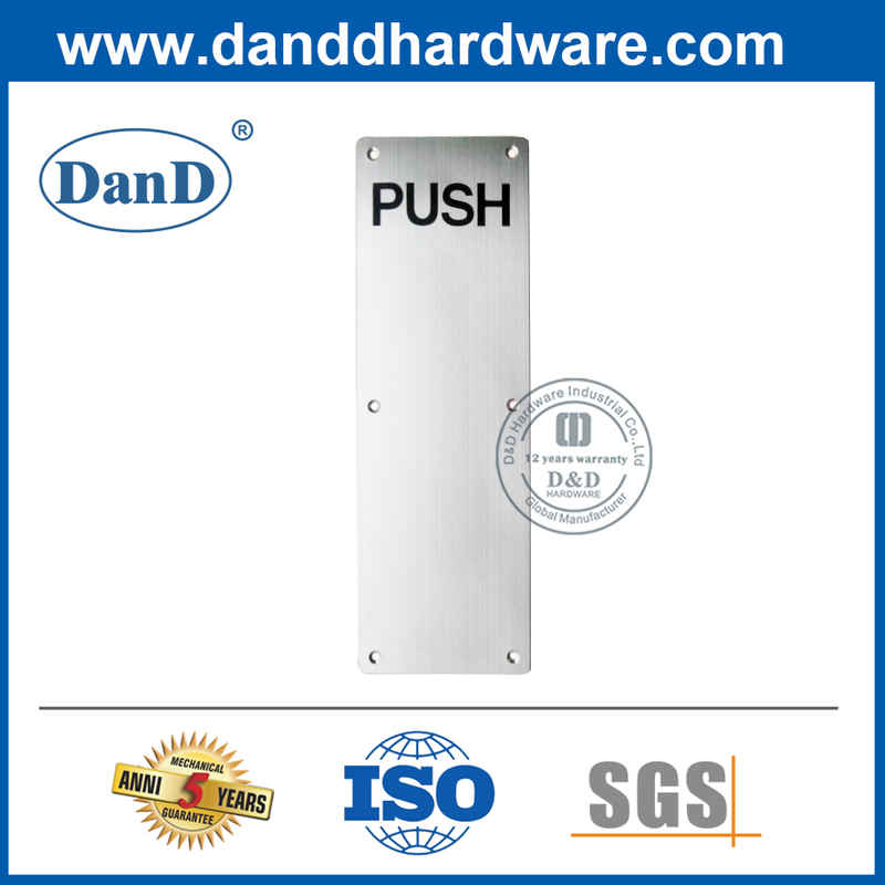 Tấm biển hiệu bằng thép không gỉ chất lượng cao cho Push-DDSP005