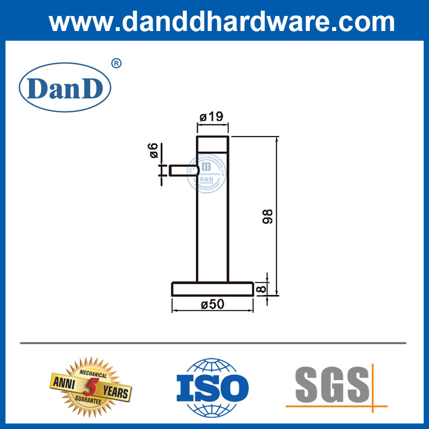Chặn cửa an ninh gia đình Chặn cửa thép không gỉ cho tường phòng tắm-DDDS055