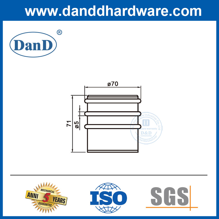 Nút chặn cửa cao su khách sạn SS304 Nút chặn cửa nặng cho tòa nhà văn phòng-DDDS041