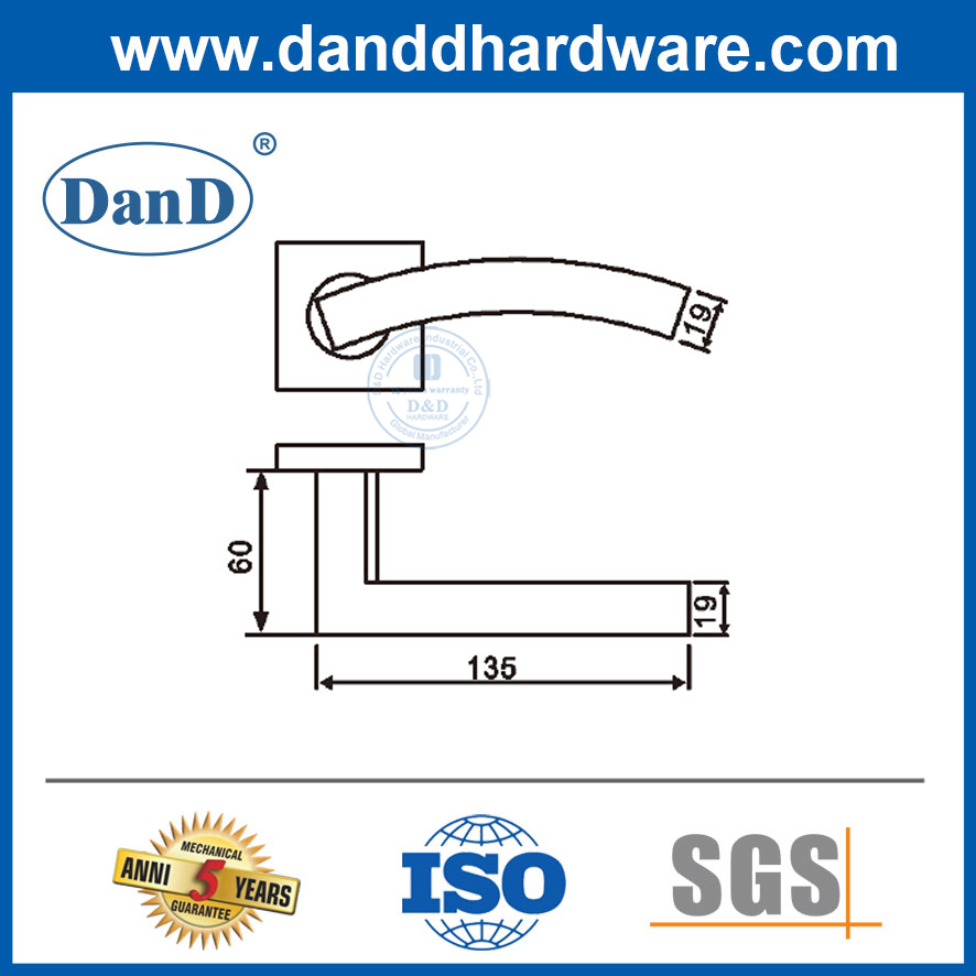 Tay nắm cửa thương mại loại vuông Tay nắm cửa bên ngoài bằng thép không gỉ-DDTH045